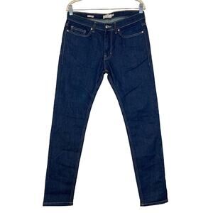Topman Stretch Skinny Jeans Men's Button Fly Dark Wash 32X29 Short Inseam Denim